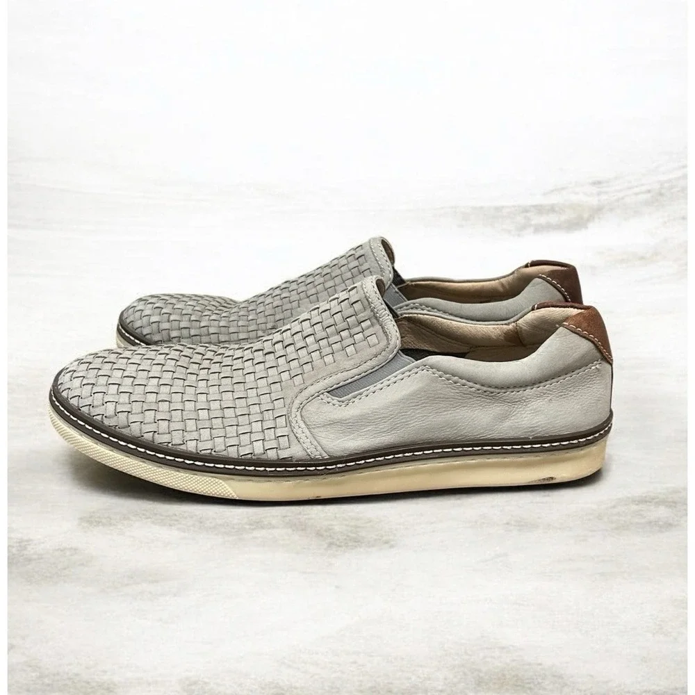 Johnston & Murphy McGuffey Woven Slip On Sheepskin Nubuck 11M